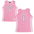 Youth Girls Chicago Bulls Derrick Rose Adidas Pink Replica Jersey product image 1, provided for visual reference and product