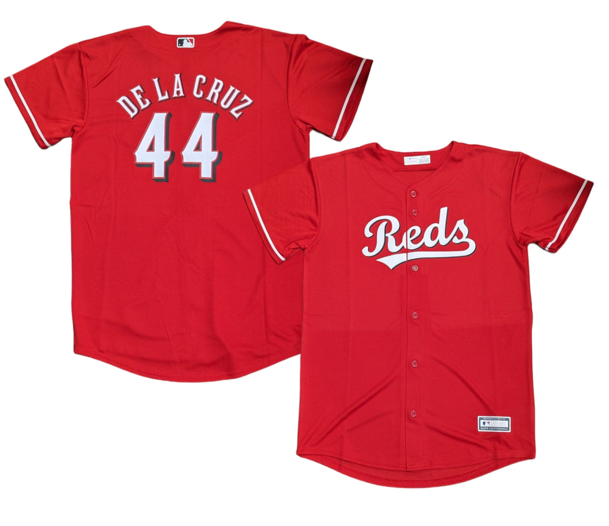 Youth Cincinnati Reds Elly De La Cruz MLB Red Alternate Screen Print Replica Jersey product image 1, provided for visual
