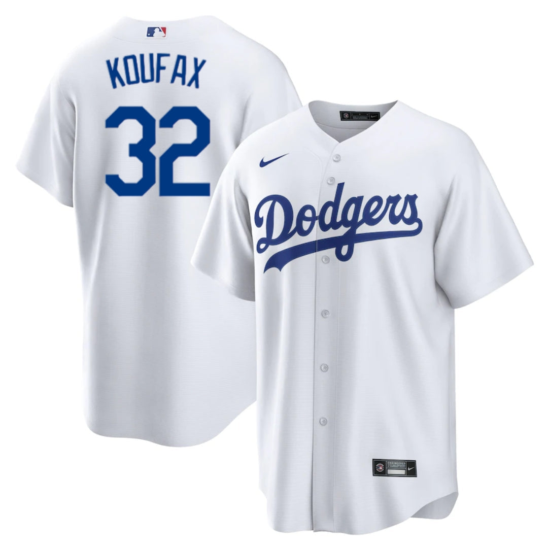 Sandy Koufax Los Angeles Dodgers Nike White Home Replica Team Jersey for Men product image 1, provided for visual reference
