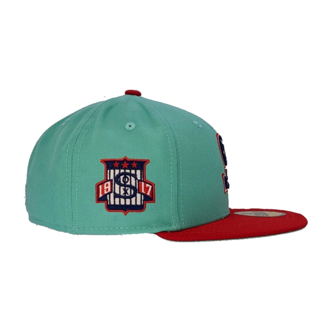 Chicago White Sox 1917 New Era 2 Tone Mint/Red 59FIFTY Fitted Hat product image 4, provided for visual reference and product