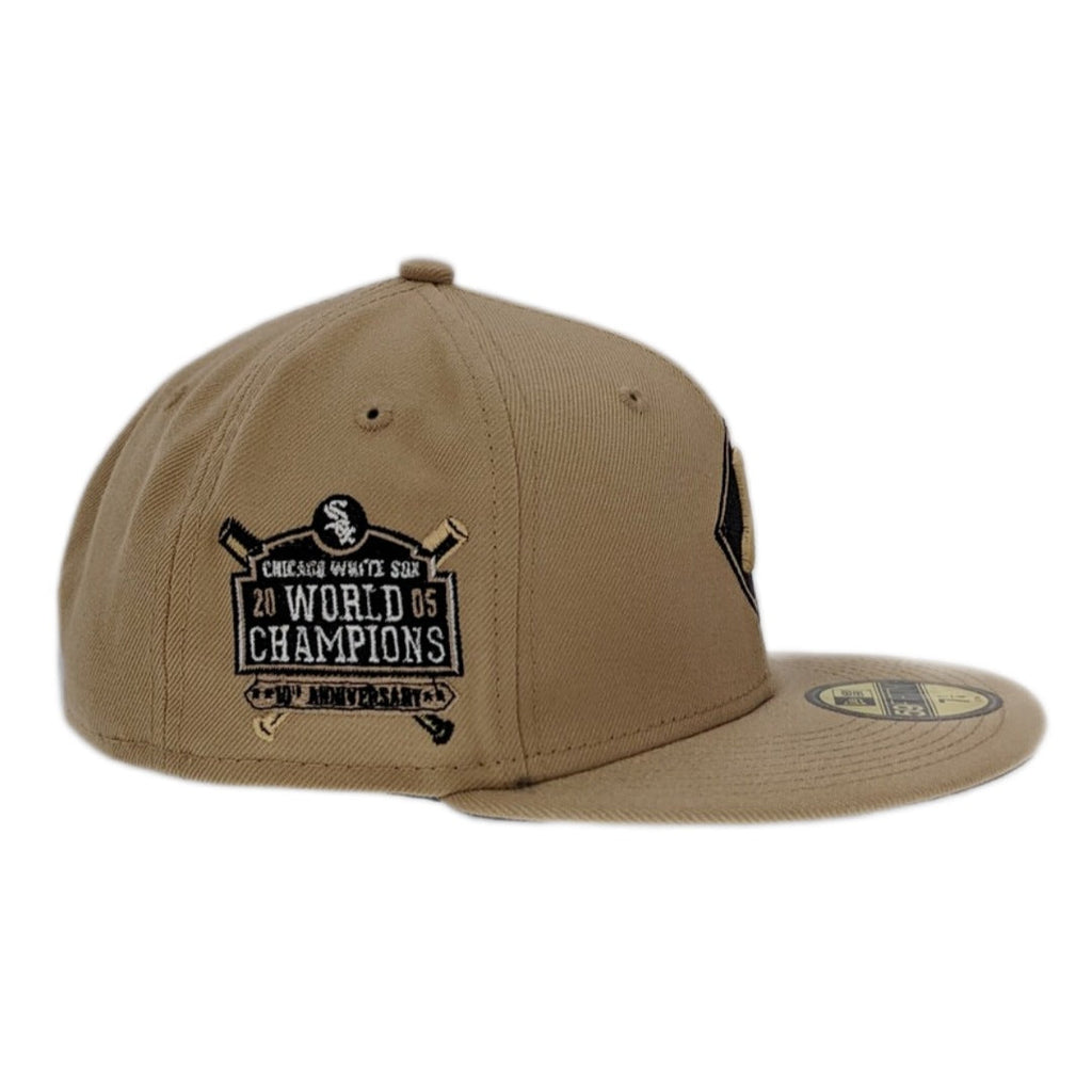 Chicago White Sox Black & Tan New Era 59FIFTY Fitted Hat product image 4, provided for visual reference and product detail