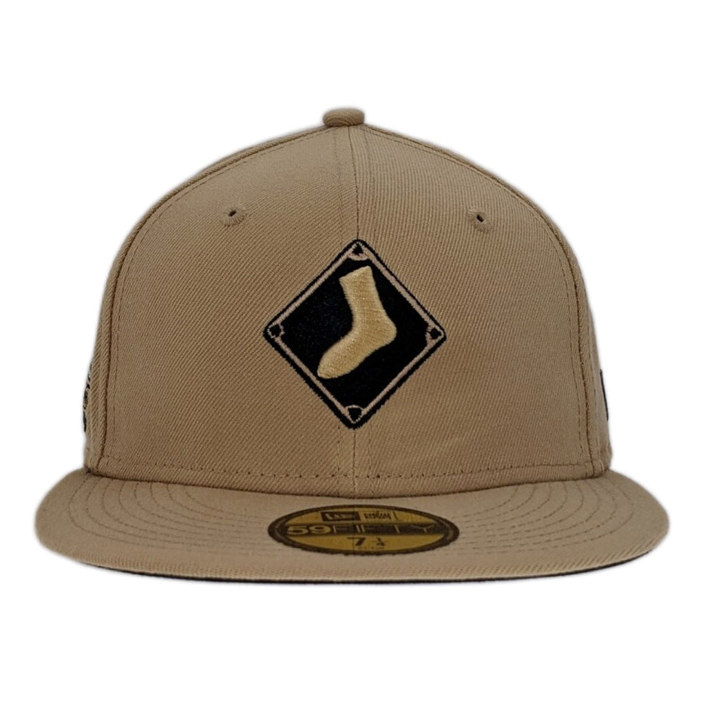 Chicago White Sox Black & Tan New Era 59FIFTY Fitted Hat product image 2, provided for visual reference and product detail