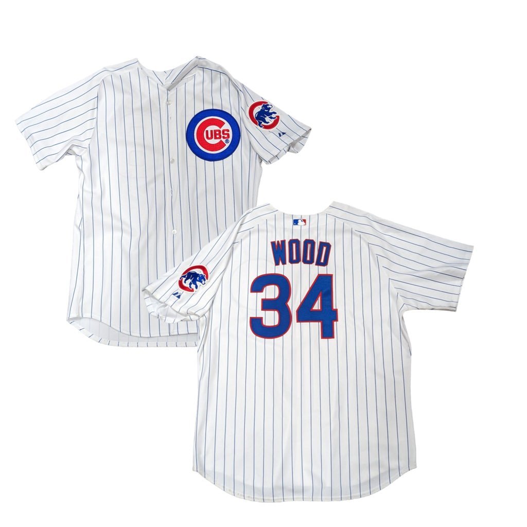 Mens Majestic Chicago Cubs Kerry Wood Home White Authentic Jersey product image 1, provided for visual reference and product