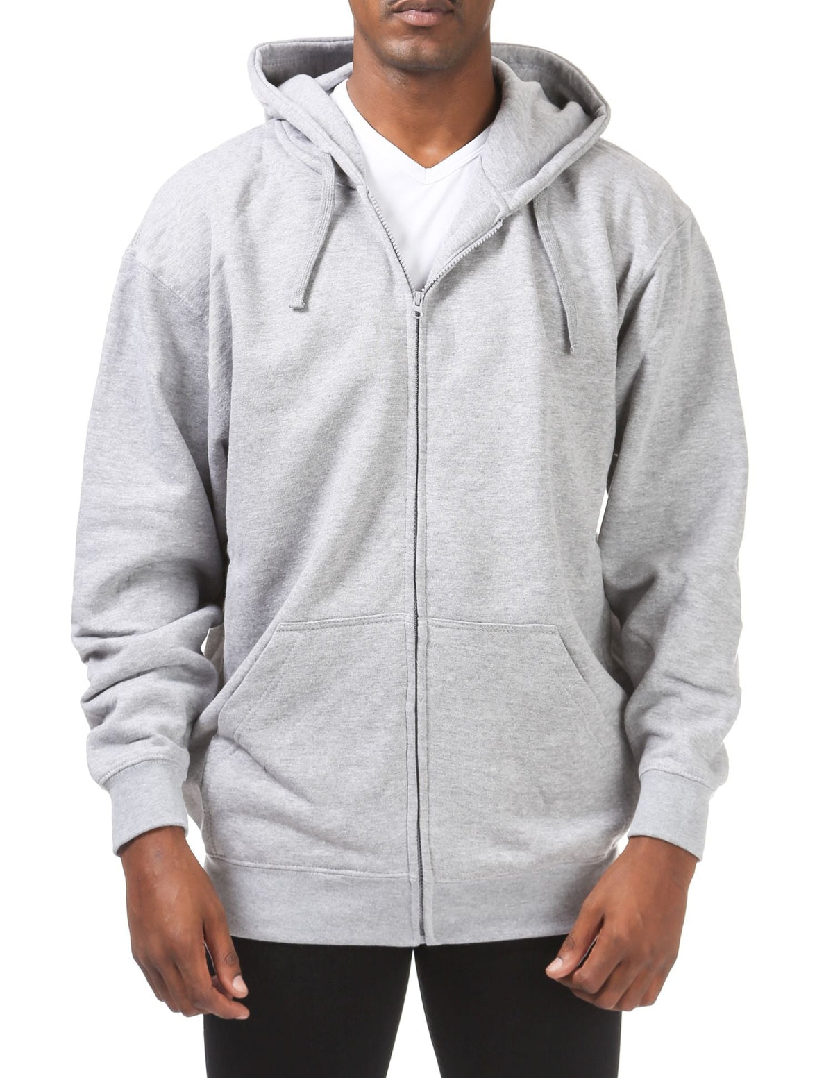 Pro Club Men's Comfort Full Zip Hood Heather Gray product image 1