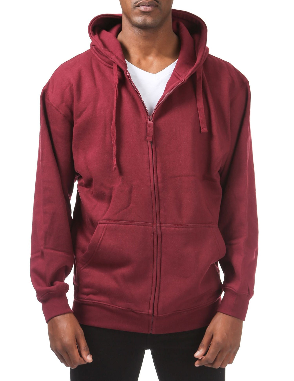Pro Club Men's Comfort Full Zip Hood Maroon product image 1