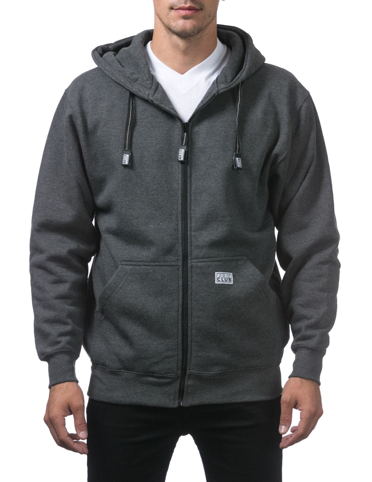Pro Club Men's Heavyweight Full Zip Fleece Hoodie Heather product image 1