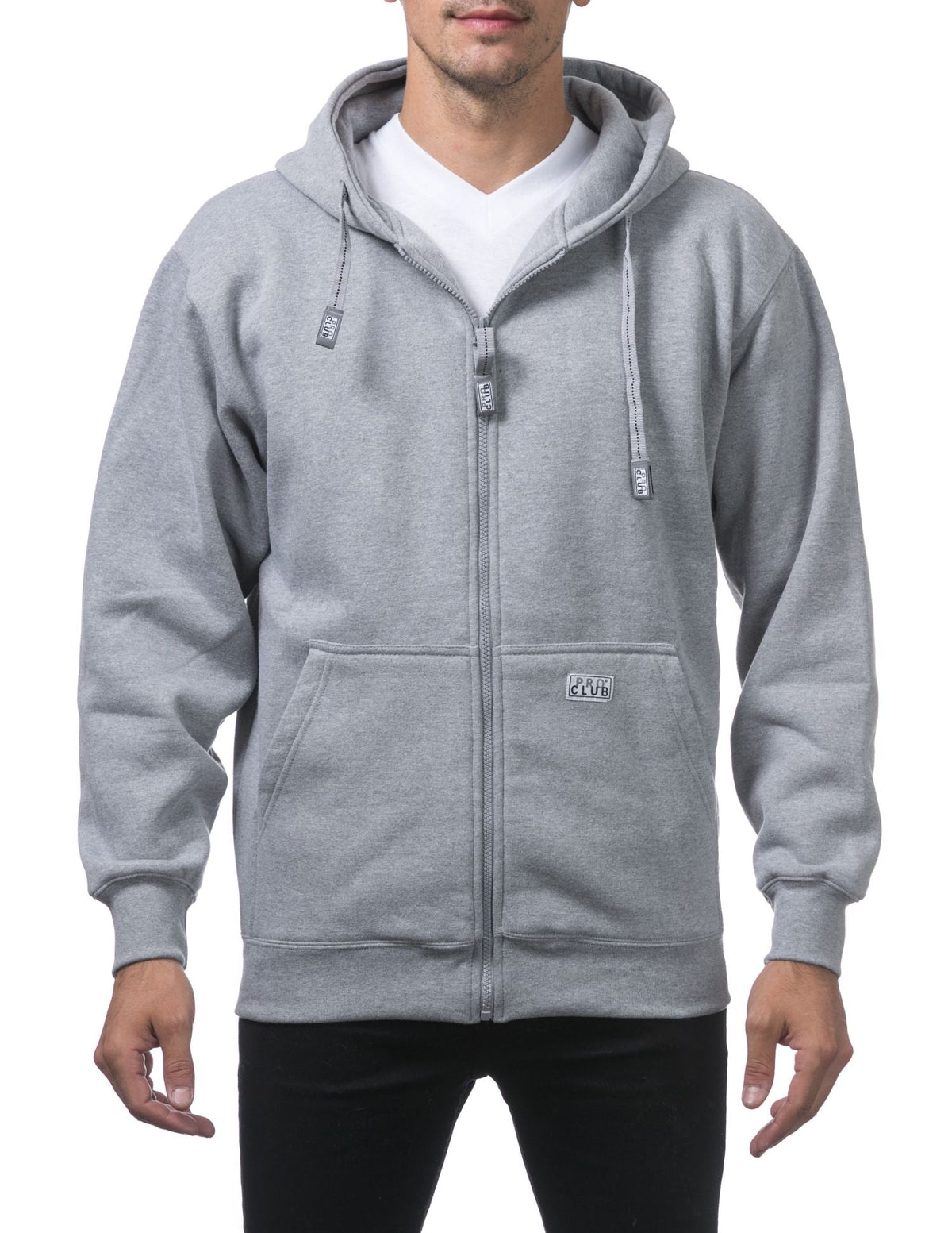 Pro Club Men's Heavyweight Full Zip Fleece Hoodie Heather product image 1