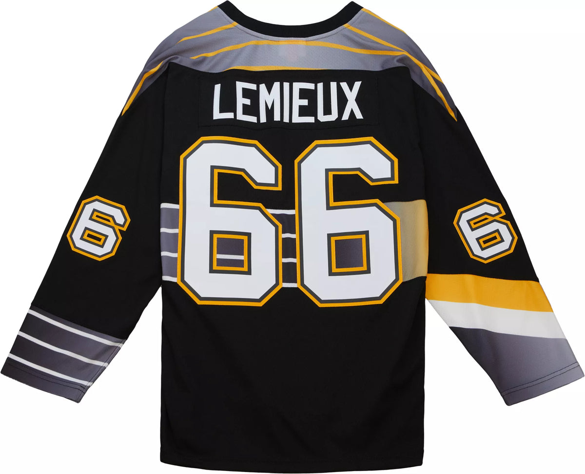 Mario Lemieux Pittsburgh Penguins Mitchell & Ness 1996/97 Captain Patch Blue Line Player Jersey - Black product image 2,