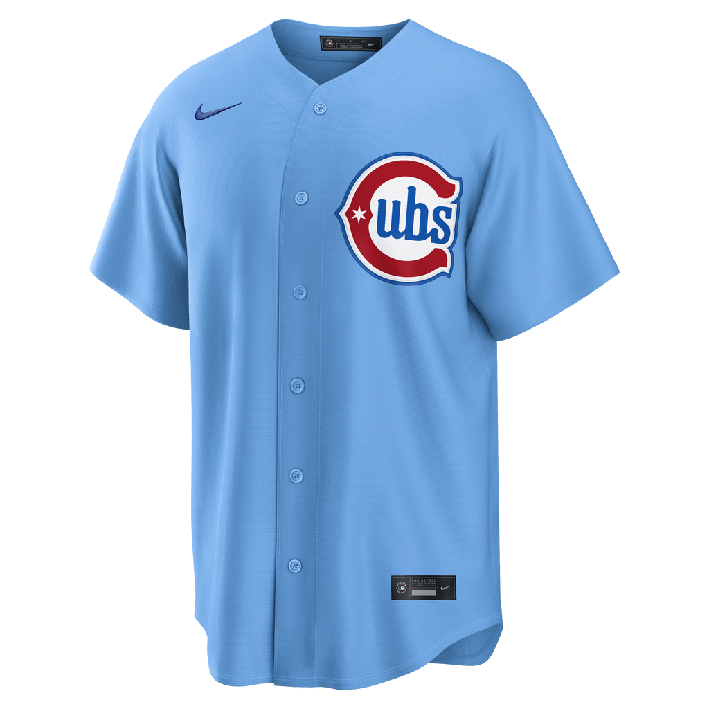 Chicago Cubs Nike Light Blue 2nd Alternate Blank Replica Jersey for Men product image 2, provided for visual reference and