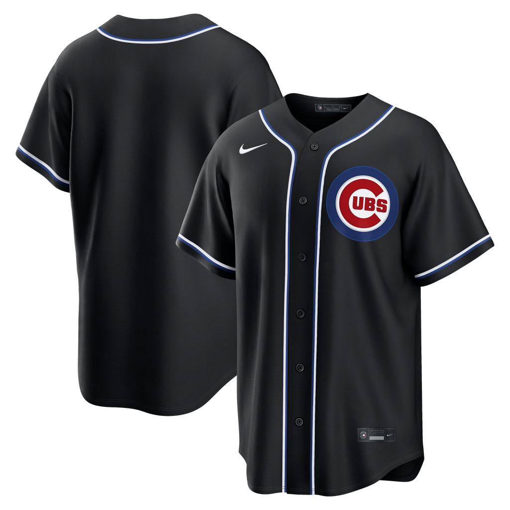 Chicago Cubs Nike Black Carbon Blank Replica Jersey for Men product image 1, provided for visual reference and product