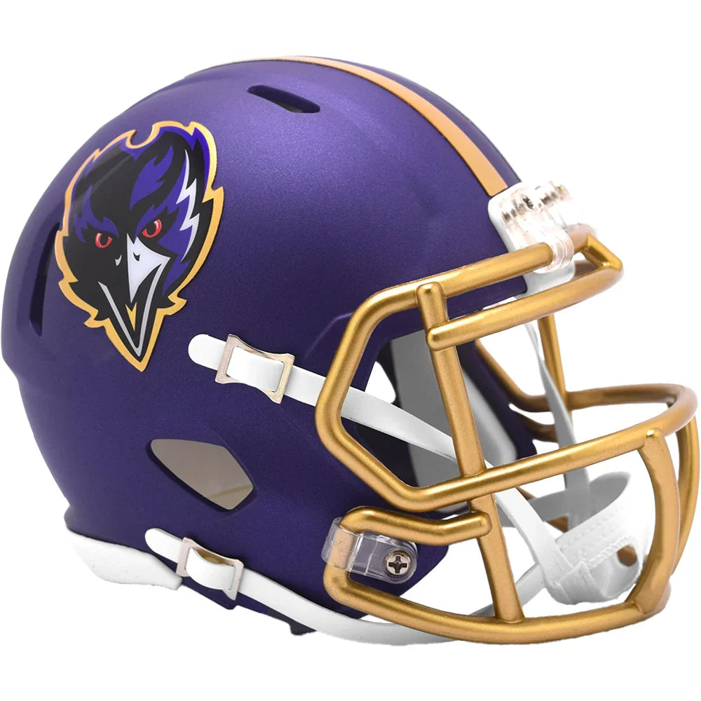 Baltimore Ravens Purple Alternate Speed Mini Helmet product image 1, provided for visual reference and product detail review