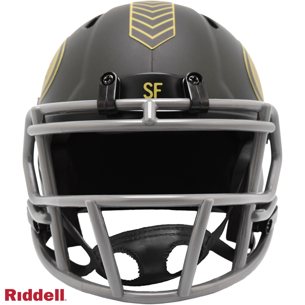 Riddell San Francisco 49ers 2025 Salute To Service Speed Mini Helmet product image 2, provided for visual reference and