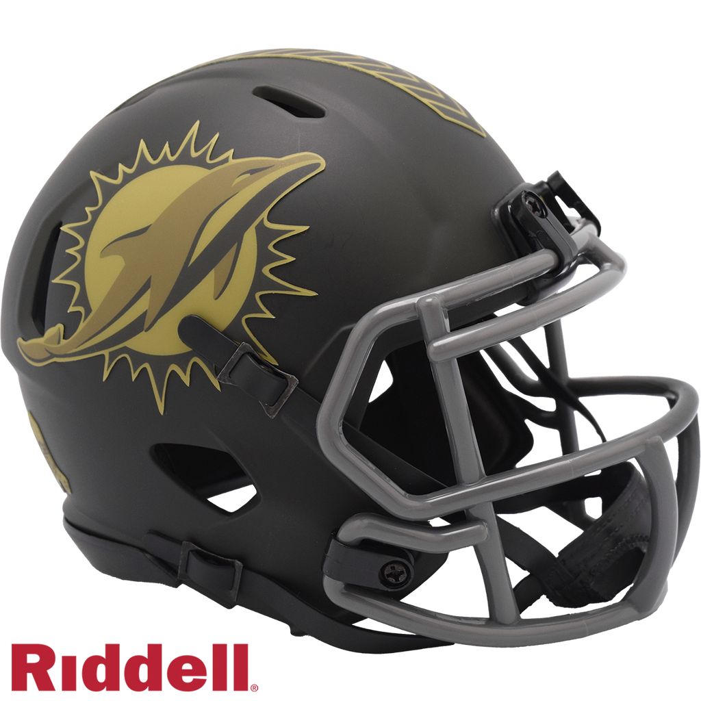 Riddell Miami Dolphins 2025 Salute To Service Speed Mini Helmet product image 1, provided for visual reference and product
