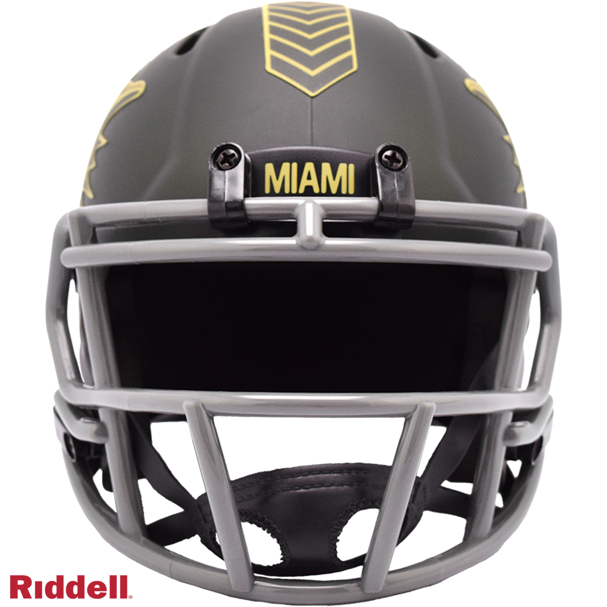 Riddell Miami Dolphins 2025 Salute To Service Speed Mini Helmet product image 2, provided for visual reference and product