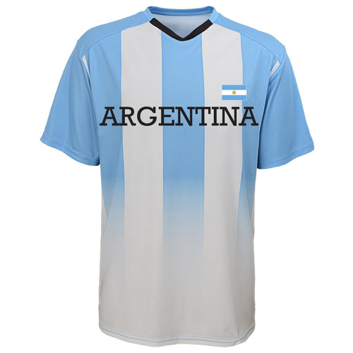 Argentina Federation Soccer Light Blue/White Performance Jersey T-Shirt for Men product image 2, provided for visual
