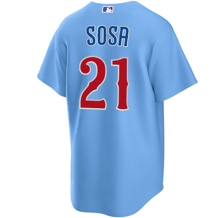 Sammy Sosa #21 Chicago Cubs Nike Light Blue 2nd Alternate Replica Jersey for Men product image 2, provided for visual