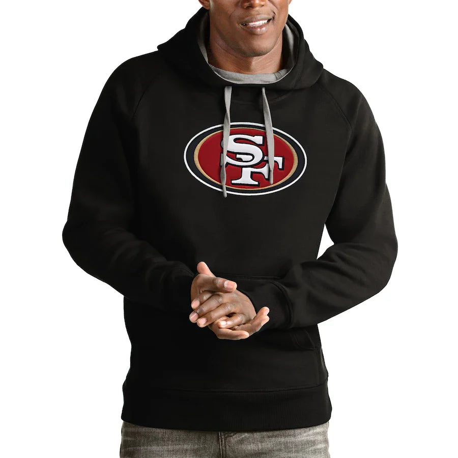 San Francisco 49ers Antigua Victory Pullover Hoodie Black product image 1