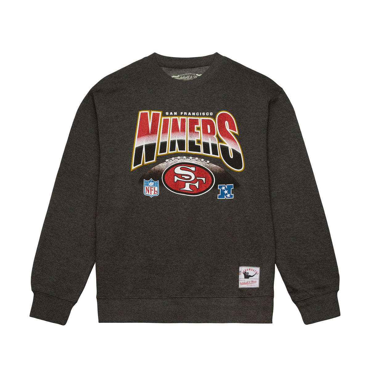 San Francisco 49ers Mitchell & Ness Inzone Crew Charcoal product image 1