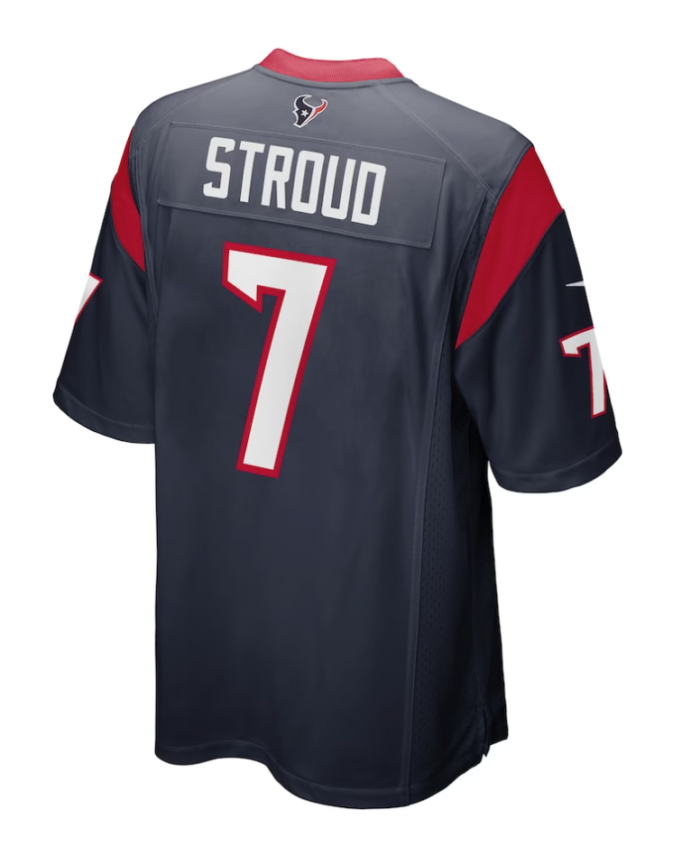 Youth Houston Texans C.J. Stroud Nike Navy Game Jersey product image 3, provided for visual reference and product detail