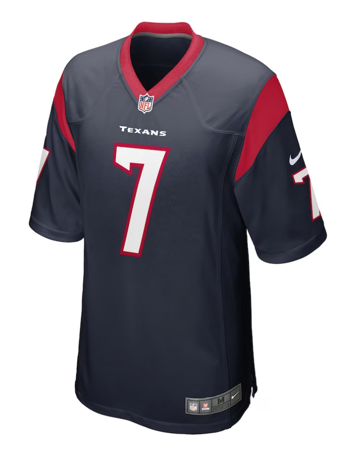 Youth Houston Texans C.J. Stroud Nike Navy Game Jersey product image 2, provided for visual reference and product detail