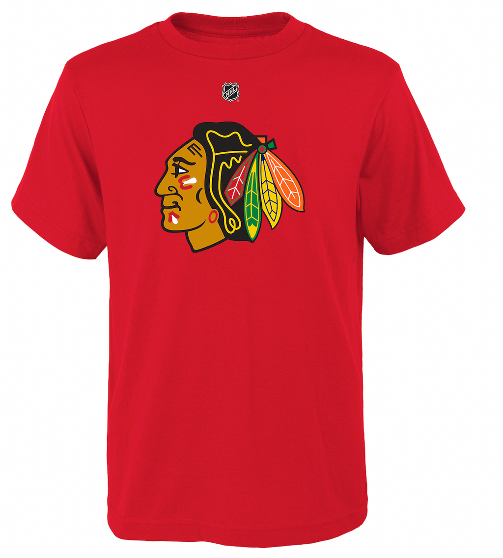 Youth Chicago Blackhawks Connor Bedard Red NHL Player Name & Number T-Shirt product image 3, provided for visual reference