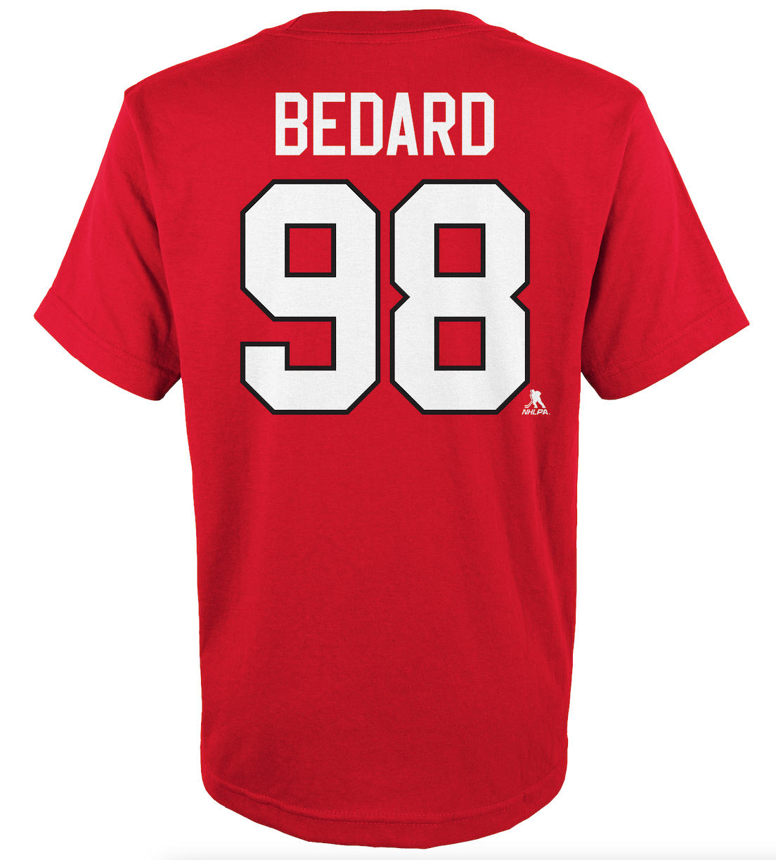 Youth Chicago Blackhawks Connor Bedard Red NHL Player Name & Number T-Shirt product image 2, provided for visual reference