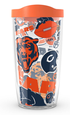 Chicago Bears All Over Print 16 oz. Tervis Tumbler product image 1, provided for visual reference and product detail review