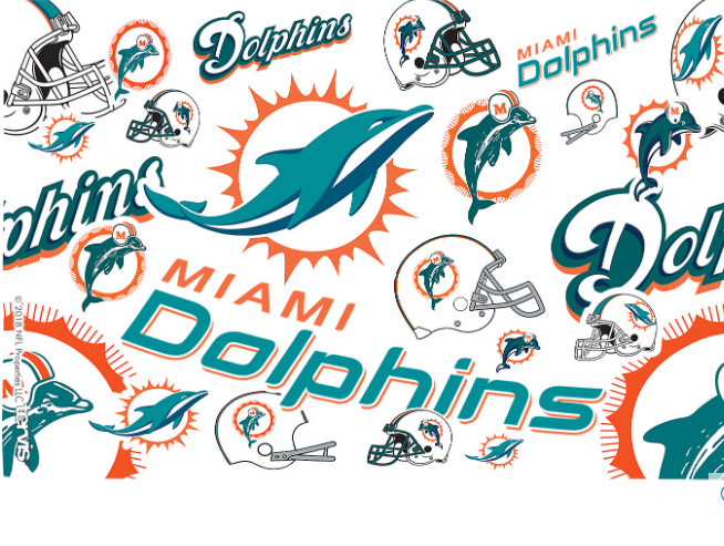 Miami Dolphins All Over Print 16 oz. Tervis Tumbler product image 2, provided for visual reference and product detail review