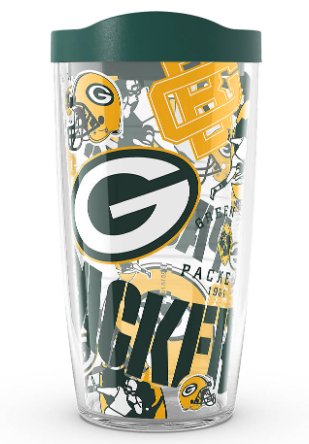 Green Bay Packers All Over Print 16 oz. Tervis Tumbler product image 1, provided for visual reference and product detail