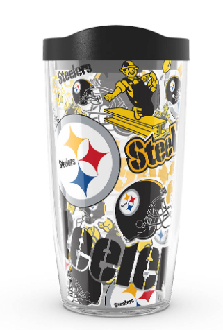 Pittsburgh Steelers All Over Print 16 oz. Tervis Tumbler product image 1, provided for visual reference and product detail