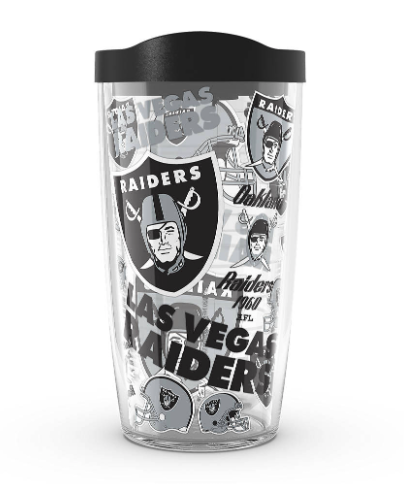 Las Vegas Raiders All Over Print 16 oz. Tervis Tumbler product image 1, provided for visual reference and product detail