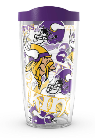 Minnesota Vikings All Over Print 16 oz. Tervis Tumbler product image 1, provided for visual reference and product detail