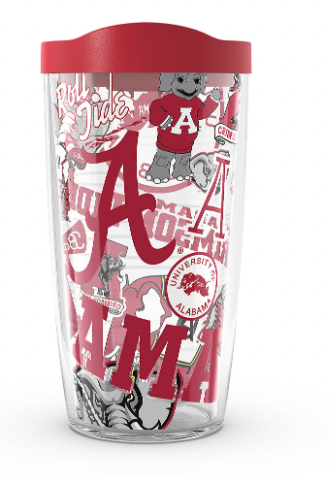 Alabama Crimson Tide All Over Print 16 oz. Tervis Tumbler product image 1, provided for visual reference and product detail