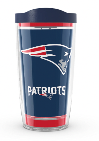 New England Patriots Touchdown 16 oz. Tervis Tumbler product image 1, provided for visual reference and product detail review