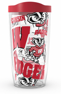 Wisconsin Badgers All Over Print 16 oz. Tervis Tumbler product image 1, provided for visual reference and product detail