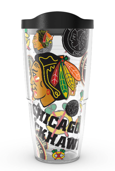 Chicago Blackhawks All Over Print 24 oz. Tervis Tumbler product image 1, provided for visual reference and product detail