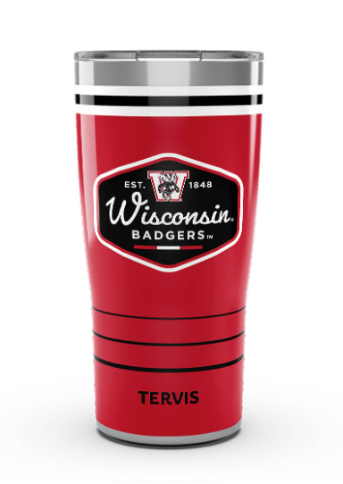 Wisconsin Badgers™ Vintage 20 oz. Stainless Steel Tumbler product image 1, provided for visual reference and product detail