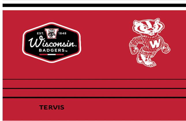 Wisconsin Badgers™ Vintage 20 oz. Stainless Steel Tumbler product image 2, provided for visual reference and product detail