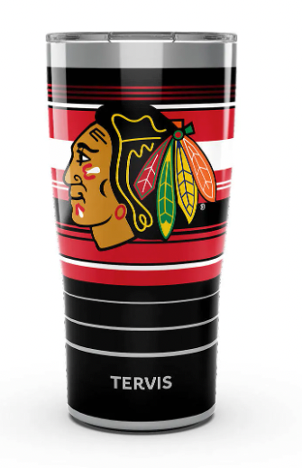 Chicago Blackhawks™ Hype Stipe 20 oz. Stainless Steel Tumbler product image 1, provided for visual reference and product