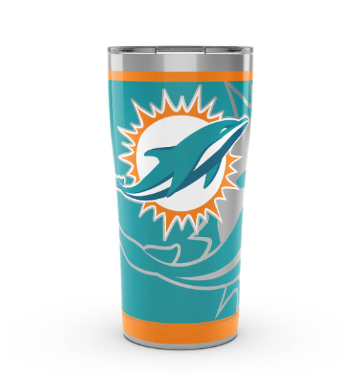 Miami Dolphins™ Rush 20 oz. Stainless Steel Tumbler By Tervis product image 1, provided for visual reference and product