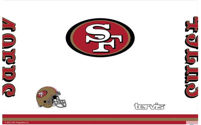 San Francisco 49ers™ Arctic 20 oz. Stainless Steel Tumbler By Tervis product image 2, provided for visual reference and