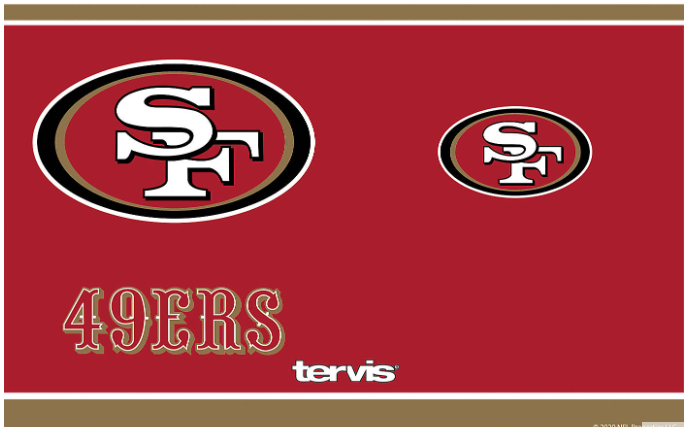 San Francisco 49ers™ Touchdown 20 oz. Stainless Steel Tumbler By Tervis product image 2, provided for visual reference and