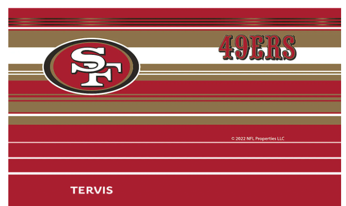 San Francisco 49ers™ Hype Stripes 20 oz. Stainless Steel Tumbler By Tervis product image 2, provided for visual reference