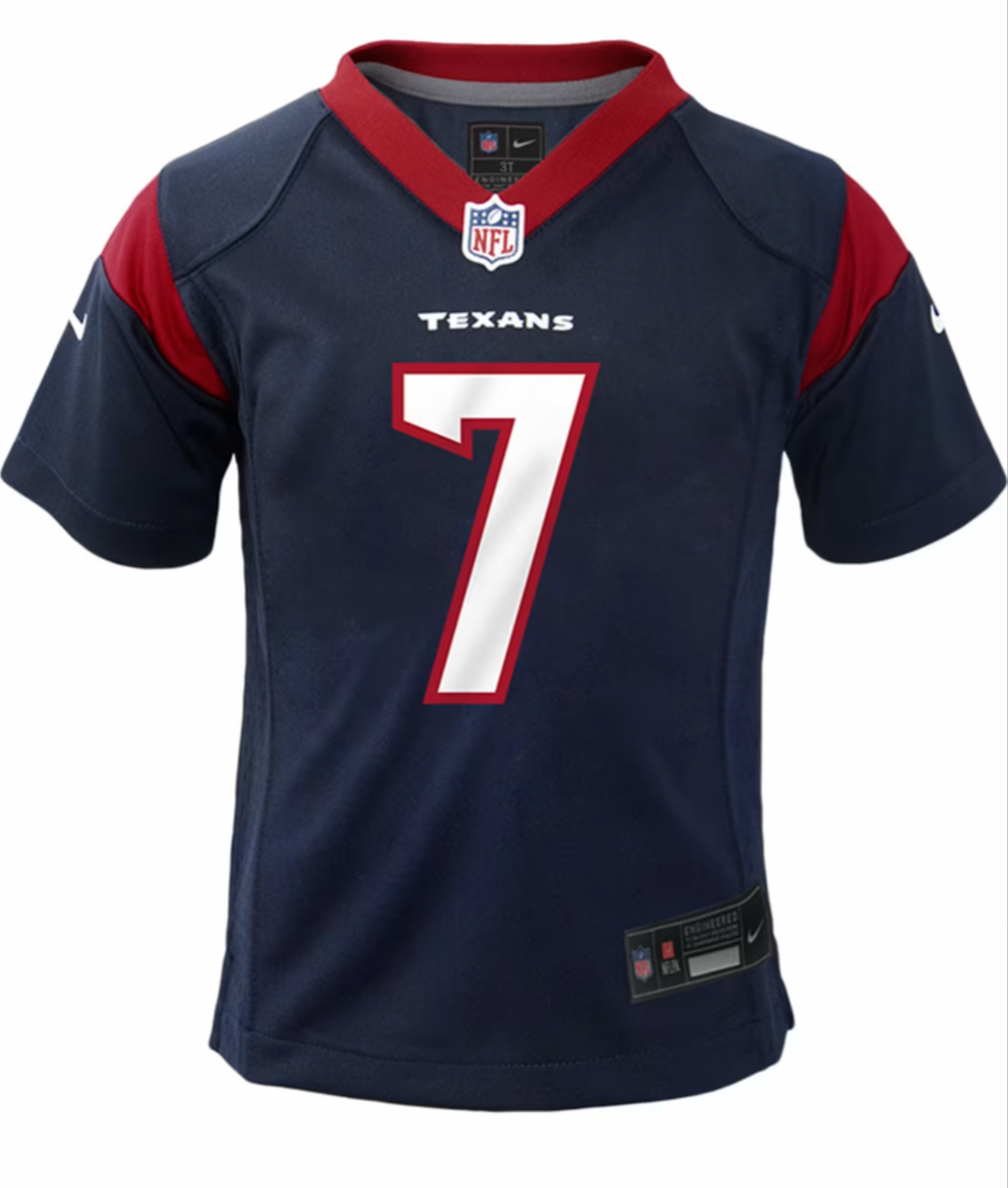 Kids CJ Stroud Houston Texans Navy Child Nike Replica Jersey product image 2, provided for visual reference and product