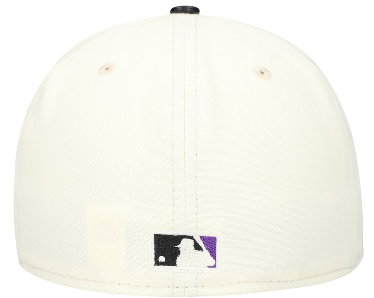Tampa Bay Devil Rays Cooperstown Collection Cream/Black Leather Visor New Era 59FIFTY Fitted Hat product image 4, provided