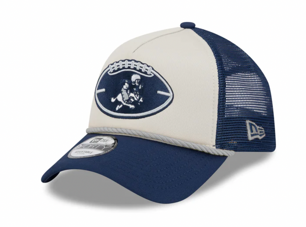Dallas Cowboys New Era 2024 Sideline Historic Stone/Navy 9FORTY A-Frame Adjustable Hat for Men product image 2, provided for