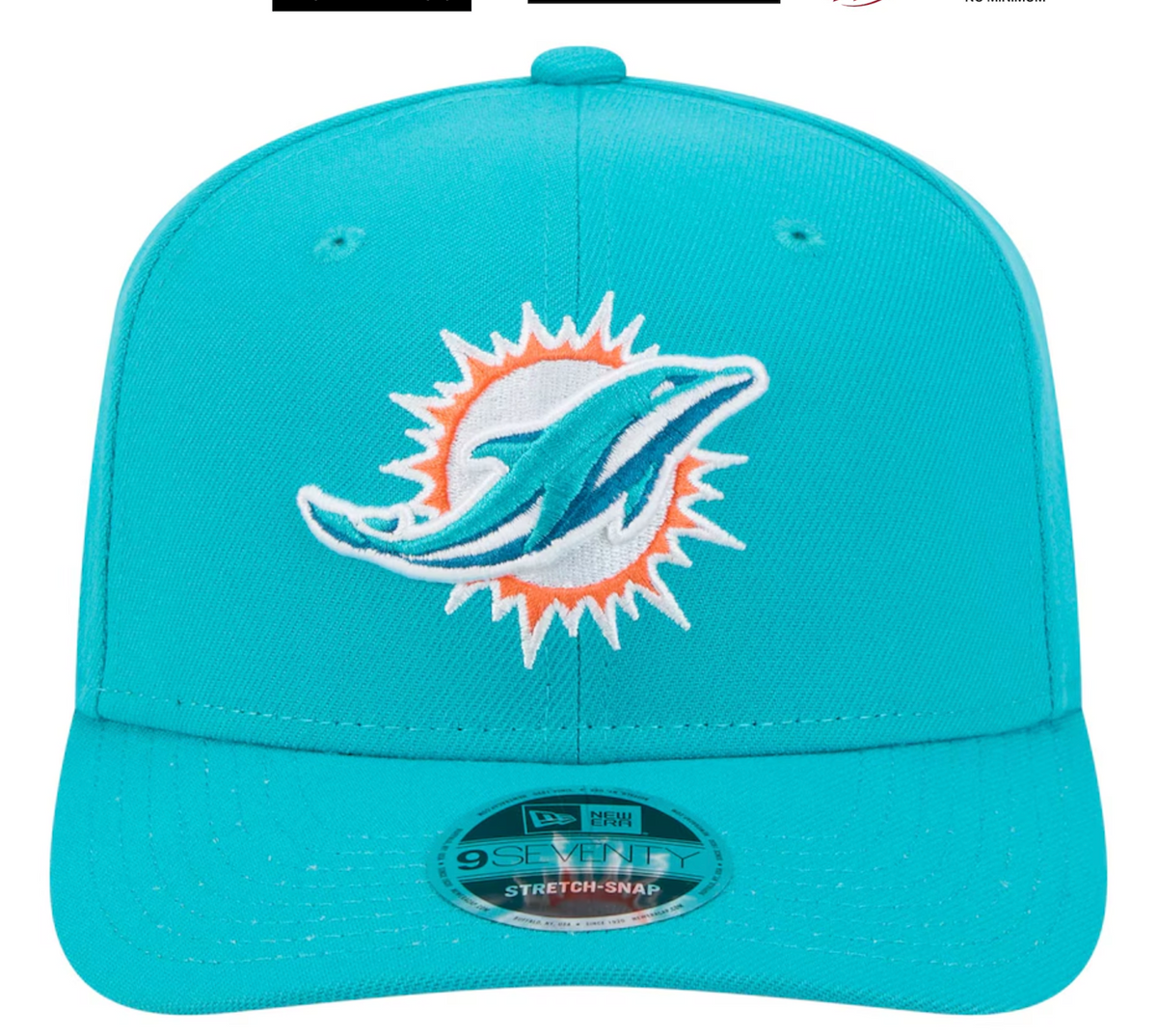 Miami Dolphins New Era Aqua 9SEVENTY Adjustable Hat product image 2, provided for visual reference and product detail review