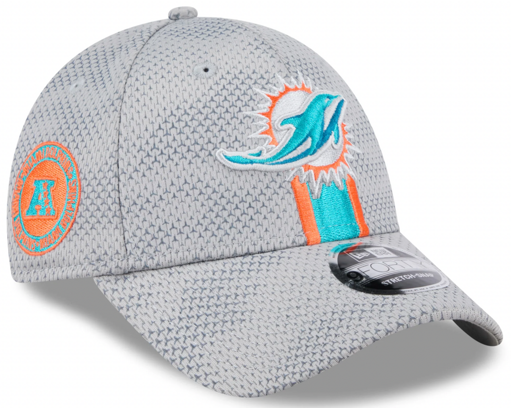 Miami Dolphins New Era 2024 Sideline Graphite 9FORTY Adjustable Hat for Men product image 1, provided for visual reference