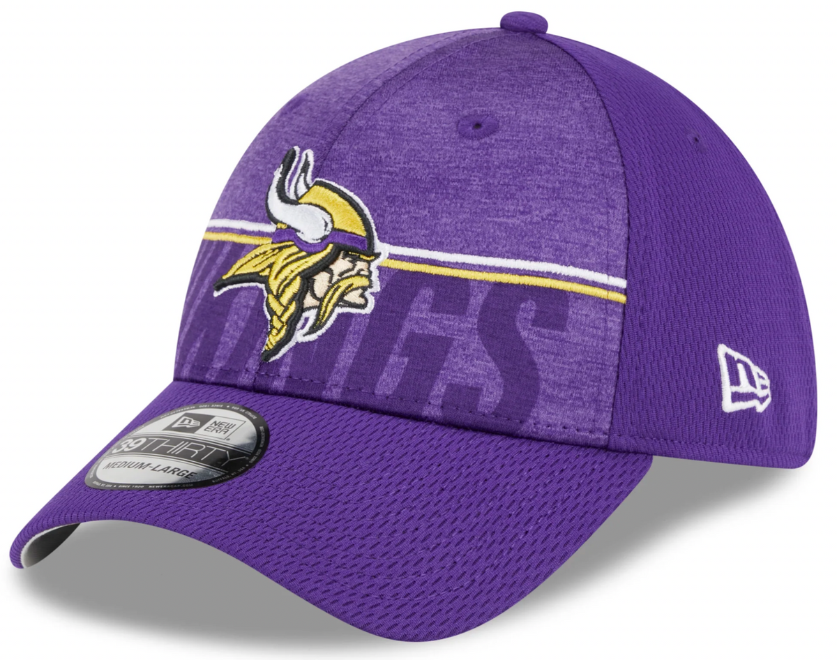 Minnesota Vikings New Era NFL 2023 Training Camp Purple Primary Logo 39THIRTY Flex Fit Hat for Men product image 1, provided