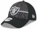 Las Vegas Raiders New Era NFL 2023 Training Camp Black Primary Logo 39THIRTY Flex Fit Hat for Men product image 1, provided